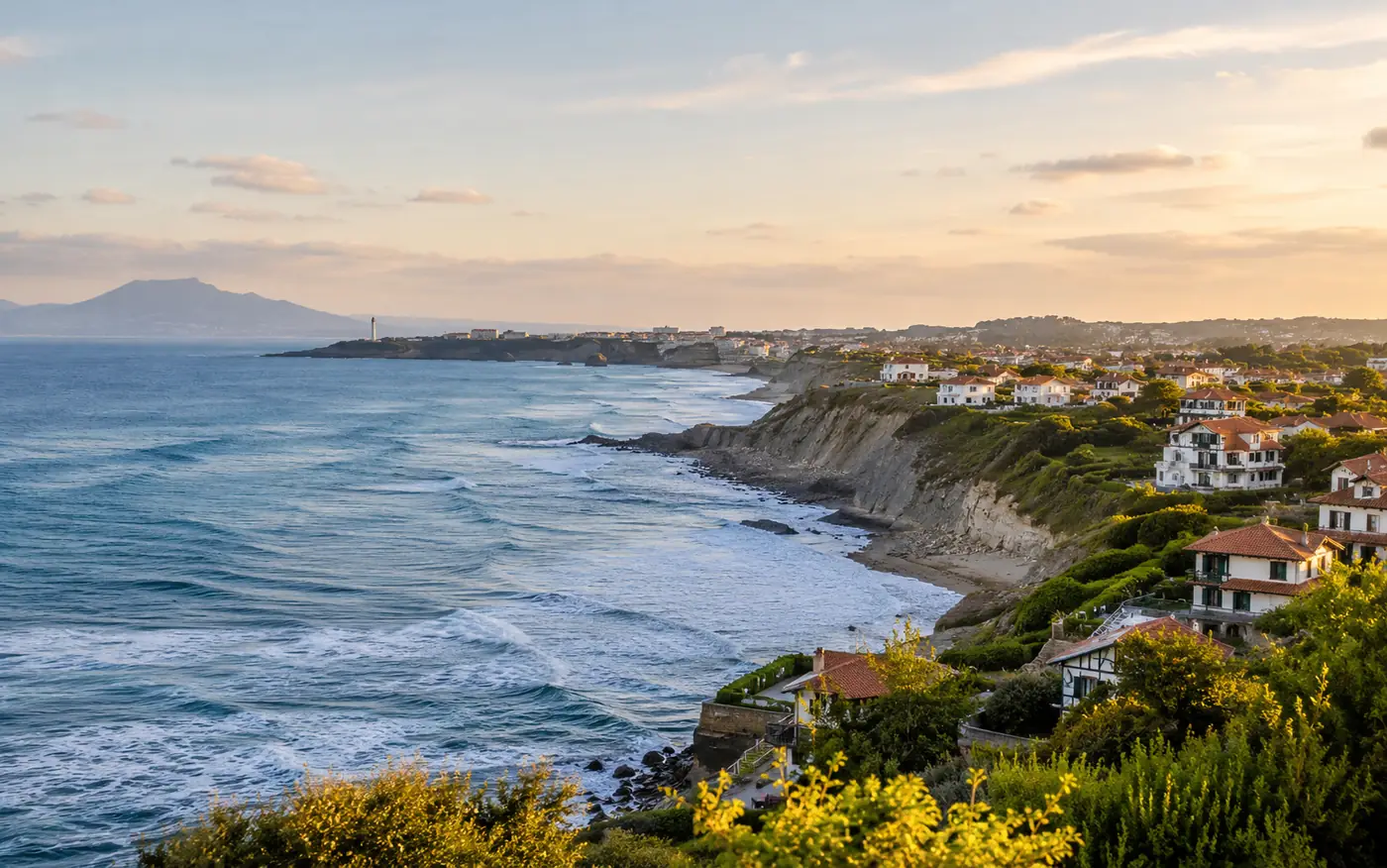 Vue de la côte basque, zone d'intervention de la conciergerie